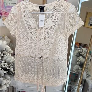 Rue21 Ivory Lace Blouse